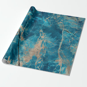 Papel De Regalo Tono de Aqua en mármol de ónice
