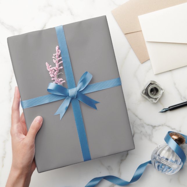Papel De Regalo Tono de Color Gris Espacio Liso (Regalar)