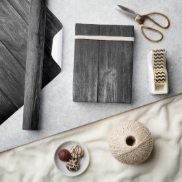Papel de Regalo Tono de Madera Negra Rústica