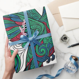 Papel de regalo tono néctar de colibrí abstracto