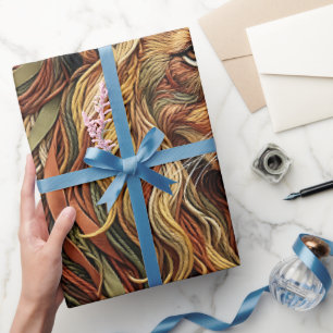 Papel de regalo tono tierra melena de león abstrac