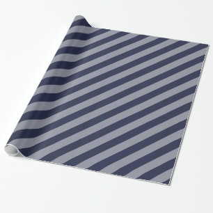 Papel De Regalo Tonos azul oscuro rayas clásicas festivas