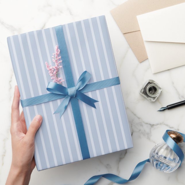 Papel De Regalo Tonos Azules Rayas Despedida de Soltera (Regalar)
