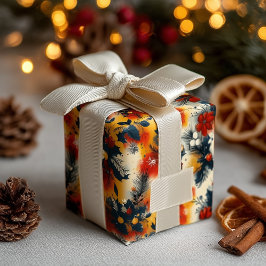 Papel De Regalo Tonos cálidos personalizados y Navidades de pino e