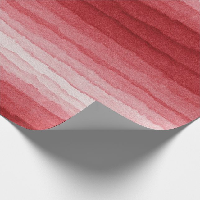 Papel De Regalo Tonos de gradiente de rayas de acuarela rosa (Esquina)