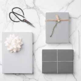 Papel de Regalo Tonos de Gris 3 Set Hoja Plana