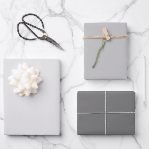 Papel de Regalo Tonos de Gris 3 Set Hoja Plana