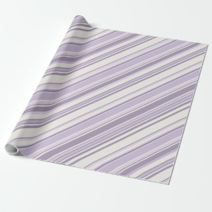 Papel De Regalo Tonos de lavanda Suaves rayas de marfil