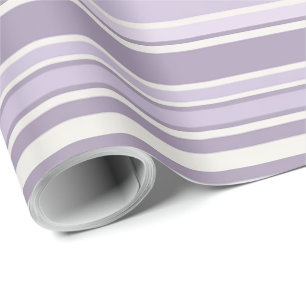 Papel De Regalo Tonos de lavanda Suaves rayas de marfil