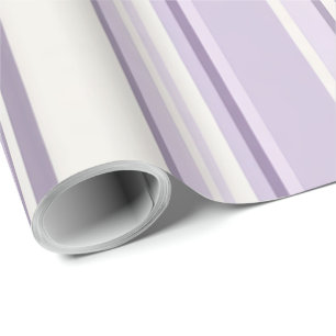 Papel De Regalo Tonos de lavanda Suaves rayas de marfil