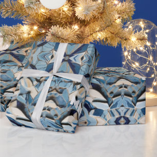 Papel De Regalo Tonos De Mármoles Rotos De Azul