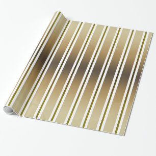 Papel De Regalo Tonos De Oro Y Rayas Blancas