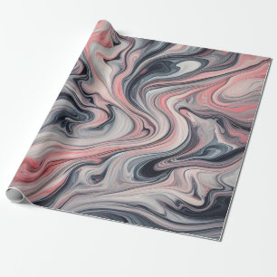 Papel De Regalo Tonos Giratorios de Rosa, Gris y Blanco