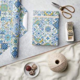 Papel De Regalo tonos mediterráneos/ azulejos