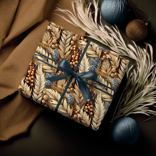 Papel De Regalo Tonos Terrosos Navidad Patrón Alegre #21 ID1009