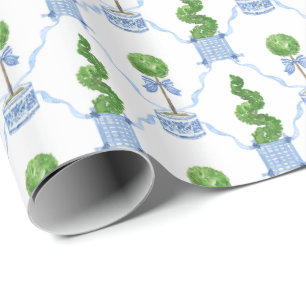 Papel De Regalo Topiaria de acuarela Chinesca