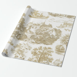 Papel De Regalo Toque clásico de campo francés de color blanco bei