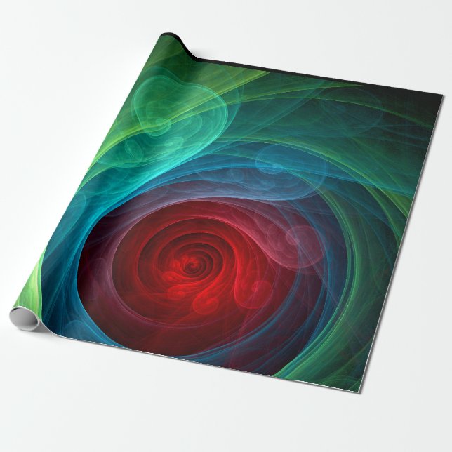 Papel De Regalo Tormenta roja Floral Moderno Resumen Patrón de col (Desenrollado)
