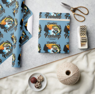Papel De Regalo Torneo de Pesca Personalizado Pez Pescador Trucha
