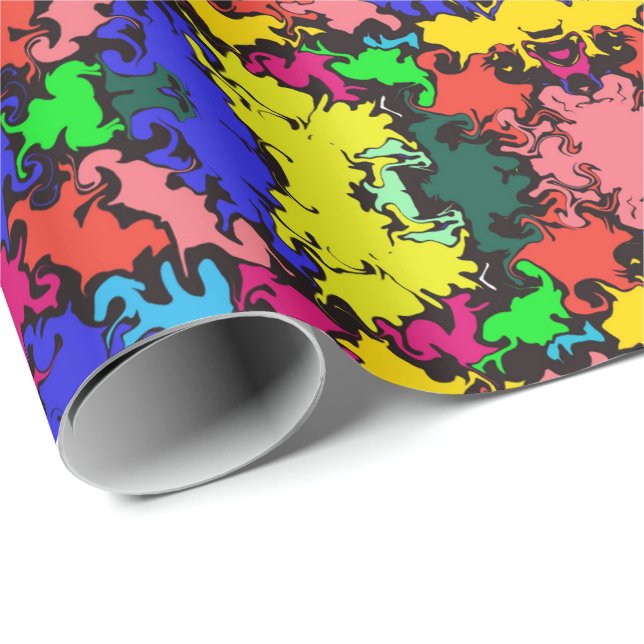 Papel De Regalo Tornillo colorido abstracto / Medio ladrillo / (Esquina del rollo)