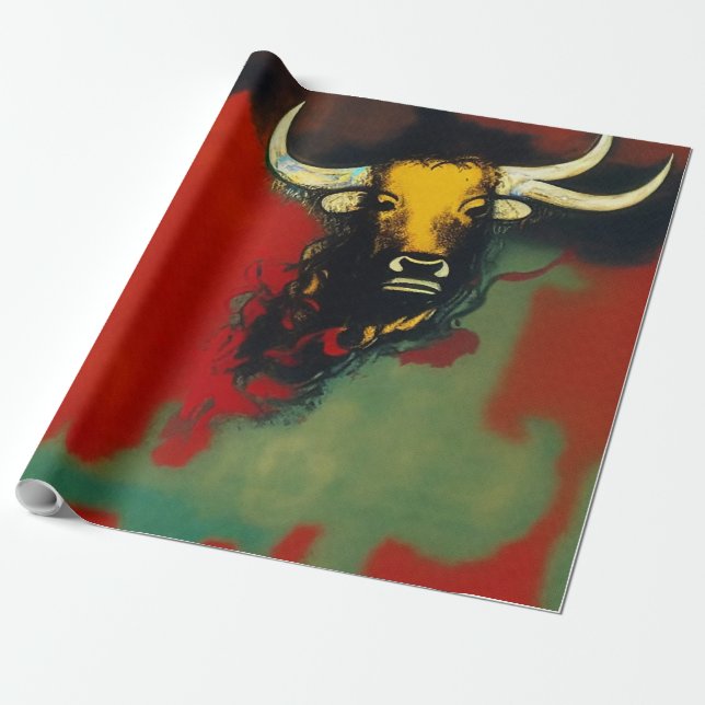 Papel De Regalo Toro con 3 cuernos (Desenrollado)