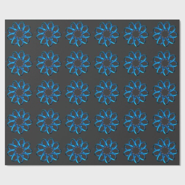 Papel De Regalo Toro metálico azul Knot (Superficie plana)