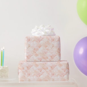 Papel De Regalo Toronja Rubor Rosa Melocotón Escamas Blancas Cumpl