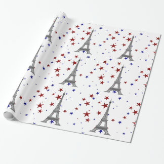 Papel De Regalo Torre Eiffel con estrellas