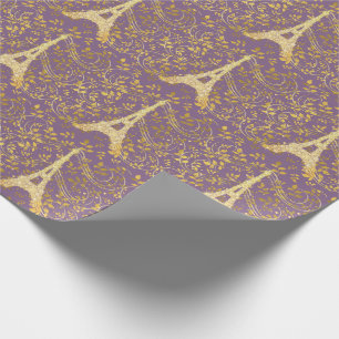 Papel De Regalo Torre Eiffel de oro