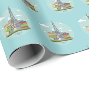 Papel De Regalo Torre Eiffel Frances París Francia