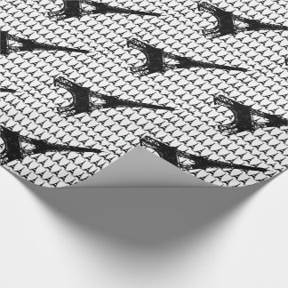 Papel De Regalo Torre Eiffel París blanco y negro