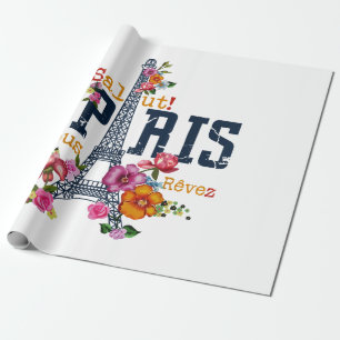 Papel De Regalo Torre Eiffel Paris Shirt Salut Flowt Paris Fra