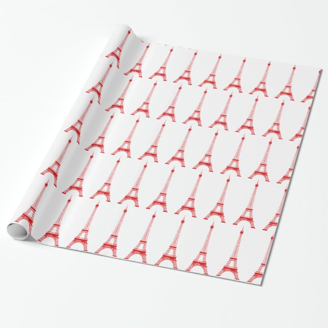 Papel De Regalo Torre Eiffel Personalizada París (Desenrollado)