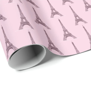 Papel De Regalo Torre Eiffel rosa de París