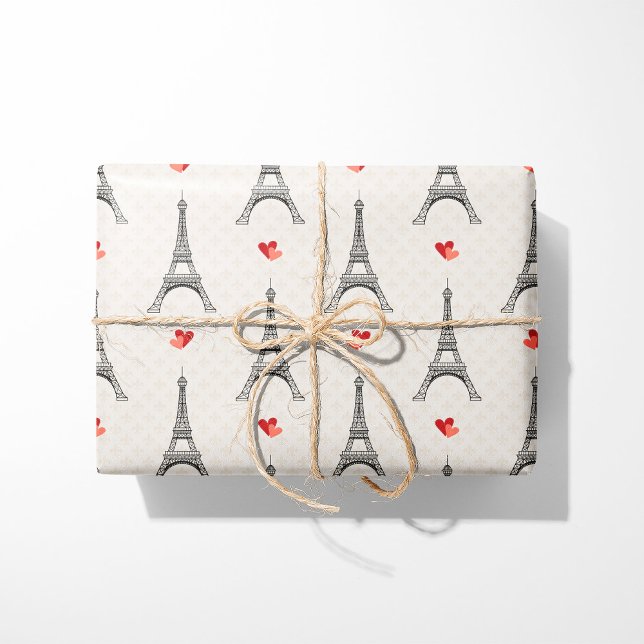 Papel De Regalo Torre Eiffel y Corazones (Subido por el creador)