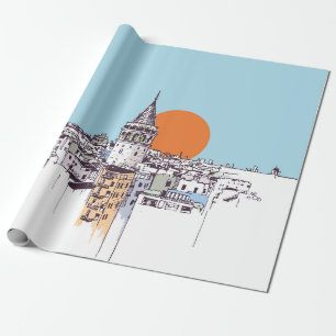 Papel De Regalo Torre Gálata y distrito de Gálata de Beyoglu Istan