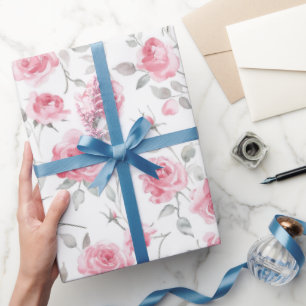 Papel De Regalo Tórrido Regaderito de Rosas Rosadas Florales para 