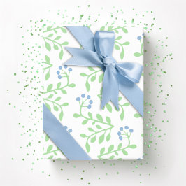 Papel De Regalo Torsión de bayas en pizarra y verde