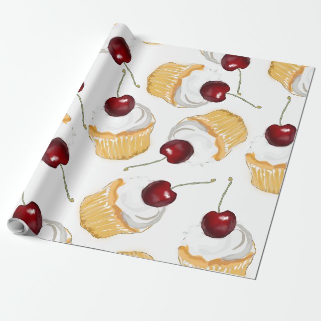 Papel De Regalo Torta de cerezo (Desenrollado)