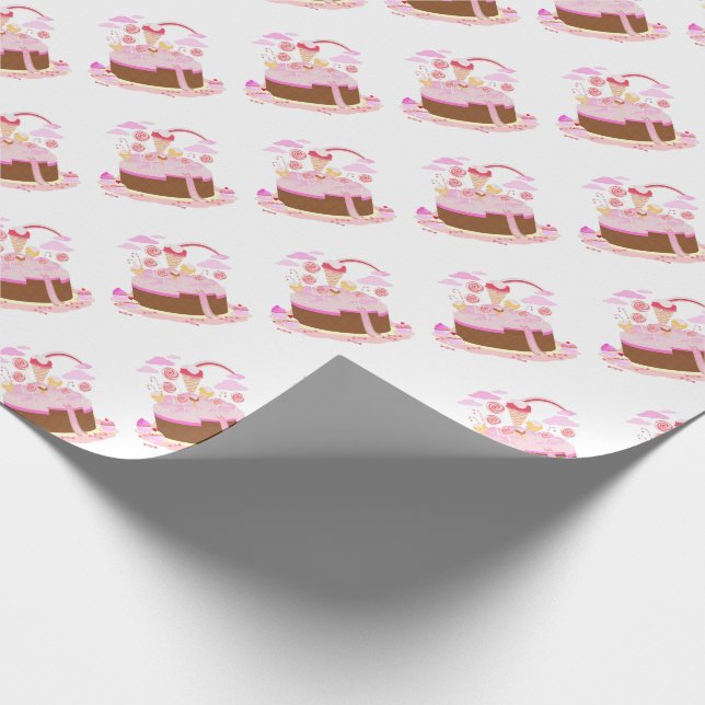 Papel De Regalo Torta de cumpleaños de chocolate con dulces (Esquina)