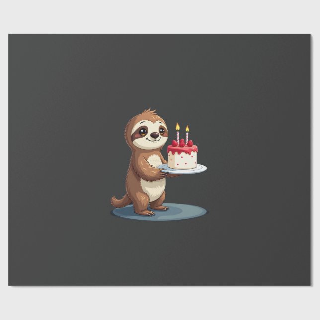Papel De Regalo Torta de cumpleaños divertida con disfraz de perez (Superficie plana)