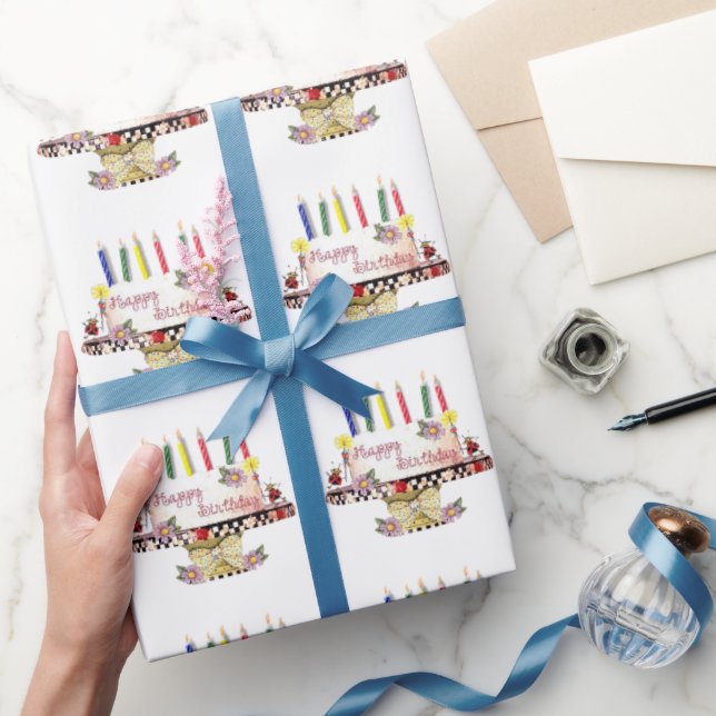 Papel De Regalo Torta de Cumpleaños Feliz (Regalar)