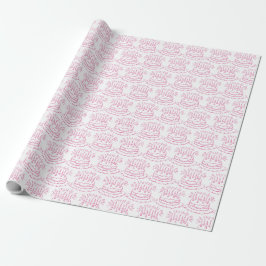 Papel De Regalo Torta de cumpleaños rosa vintage