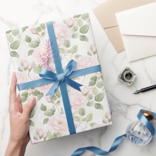 Papel De Regalo Torta de Despedida de Soltera con Flores Blancas y (Regalar)