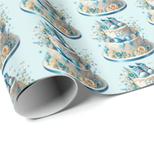 Papel De Regalo Torta de ducha de bebé de niños con baldosas corta