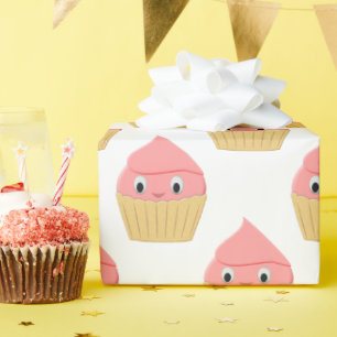 Papel De Regalo Torta De Fresa Personalizado Cuidadosa En Blanco