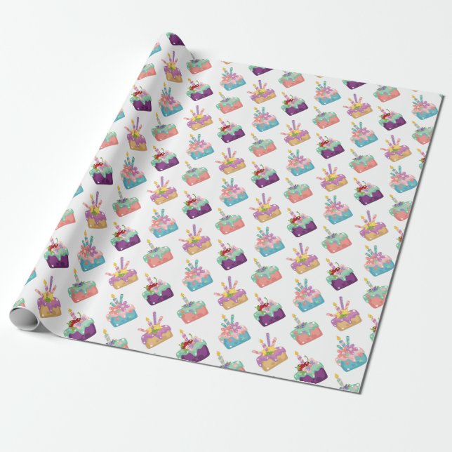 Papel De Regalo Tortas de Celebración (Desenrollado)