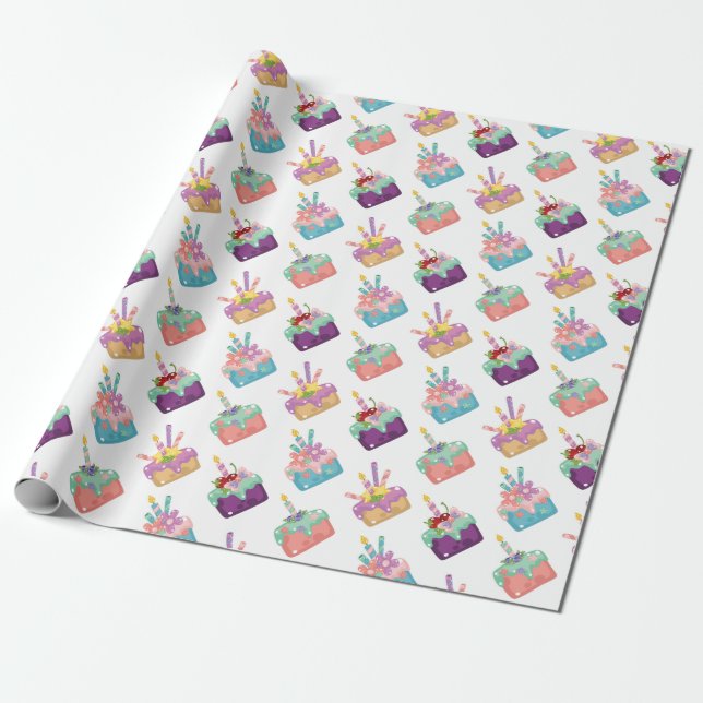 Papel De Regalo Tortas de Celebración (Desenrollado)