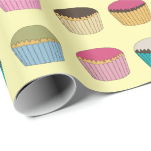 Papel De Regalo Tortas de torta de torta de bollos picados Patrón 