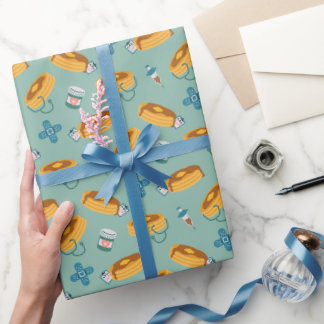 Papel De Regalo Tortitas Del Doctor Verde Pálido